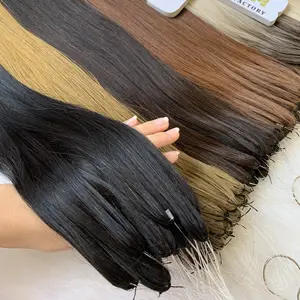 Lông tóc giá rẻ giá đầy đủ màu sắc phần mở rộng tóc Trinh Nữ tóc tùy chỉnh gói Việt nhà sản xuất