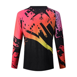 เสื้อปั่นจักรยานแขนยาวแบบมีรัชการ์ด ลายพิมพ์ สำหรับการฝึกซ้อมกลางแจ้ง - Product Image 1
