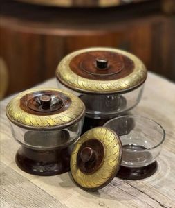 กล่องเก็บแก้ว & โลหะที่มีระดับทำจากแก้วและโลหะสำหรับเก็บเครื่องประดับ - Product Image 4