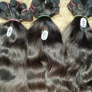 High Quality Indian Virgin Remy Hair Extensions Natural Color Human Hair Machine Double Weft Shed-Resistant Soft Shiny Hair - Product Image 1