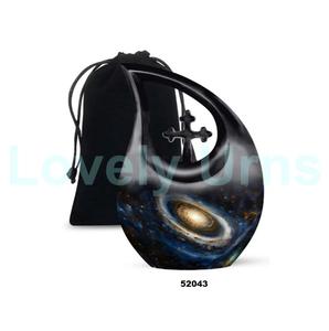 Urna para adultos de cremación con gota de galaxia azul más vendida para cenizas humanas Urna funeraria decorativa con lágrima con bolsa de terciopelo gratis - Product Image 3