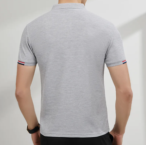 High Quality Luxury Men's Spandex/Cotton for <b>Shirt</b> Solid Quick Dry Custom Embroidery Logo Front Position Short Sleeve <b>Gothic</b> - Product Image 4