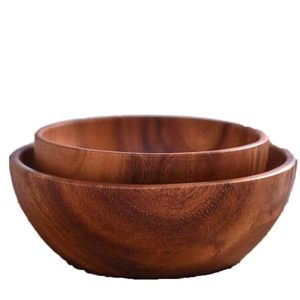 Bol en bois d'acacia naturel Récipient en bois écologique pour nouilles soupe de riz salade - Product Image 3