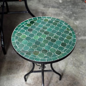 Table d'appoint en mosaïque éblouissante: Art irisé-Table basse bleue-Table d'appoint-Décor de salon-Cadeau - Product Image 1