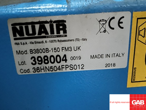 ปั๊มลมขับเคลื่อนด้วยสายพาน3HP พร้อมเครื่องเป่าลม230V 50Hz-nuair B3800B-150 Pro - Product Image 6