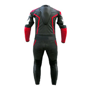 <b>Men's</b> Fashion Motorbike Racing/CUSTOM Real Leather Two Pieces <b>Suit</b> with Armor Protection <b>Black</b> Red XS-5XL <b>Jacket</b> Set - Product Image 3