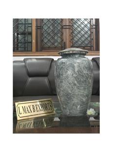 Urna de cremación de Metal gris grabada a mano de último diseño clásico nuevo ataúd/ataúd de cenizas humanas a la venta - Product Image 1