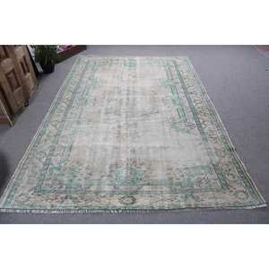 Alfombra Vintage de 6.2x9.3 pies, Alfombra Turca de Lana con Diseño de Camuflaje Azul - Product Image 1