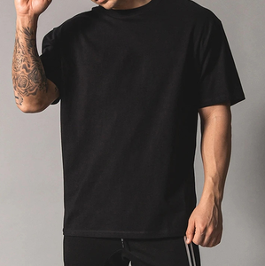 Camiseta de Algodón Extra Grande para Hombre, Personalizada, Negra, de Secado Rápido, Transpirable, de Punto, Estilo Holgado, Lavado Ácido - Product Image 6