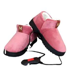 Electrical Shoes Charging Heating,Warm Shoes Electriccally Shoes Walk Plug In Electrically Heating Cotton Slippers Foot Warmer/