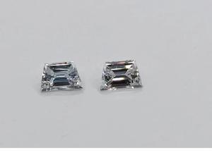 Paire de diamants trapézoïdaux cultivés en laboratoire de 3.00 carats, bague de fiançailles certifiée IGI, ensemble de couples, bijoux de forme fantaisie assortis - Product Image 5