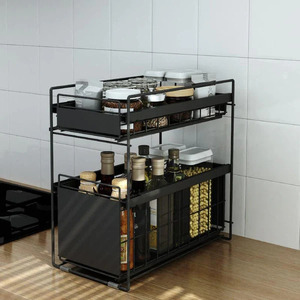 Étagère à épices personnalisée à 2 niveaux pour la vente au détail Étagère à épices présentoir organisateur pour la cuisine - Product Image 1