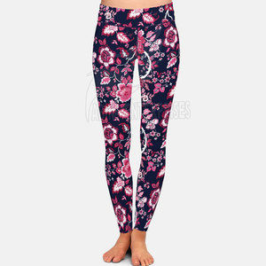 Mallas deportivas medias altas para mujer, venta al por mayor personalizada, entrenamiento de Yoga, equipo de gimnasio, invierno, sin costuras, apretado, sublimación de realce, informal - Product Image 1