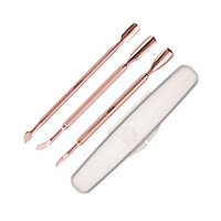 Poussoirs à cuticules Lime à ongles Coupe-cuticules Poussoir et dissolvant pour ongles Utilisation sur les doigts Noir Couleur unie Ongles en acier inoxydable