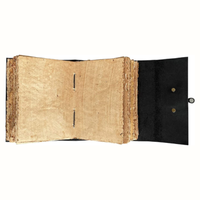 Journal vintage à double bande en cuir, couverture rigide, fait main, rustique, noir, avec pages en coton uni, pour dessin, voyage, cadeau, thermique