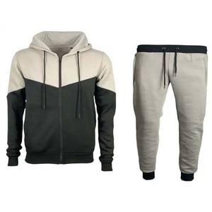 Survêtements de sport deux pièces à capuche à manches longues, en coton écologique léger, avec fermeture éclair, pour l'hiver, disponibles en différentes couleurs - Product Image 1