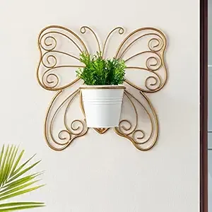 Macetas de pared de mariposa de alambre de diseño antiguo Precio barato Macetas de pared ecológicas redondas galvanizadas para balcón Sala de estar - Product Image 3