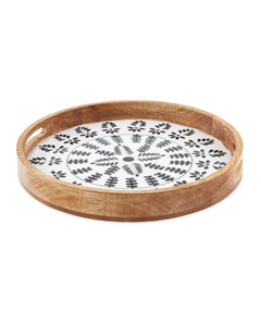 Bandejas de servicio anidadas de madera de teca pulida ecológica para cocina, uso doméstico, bandejas decorativas de estilo religioso de hadas - Product Image 1