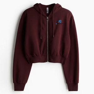 เสื้อฮู้ดเอวลอยสีพื้นน้ำหนักเบาออกแบบได้ตามต้องการ - Product Image 1