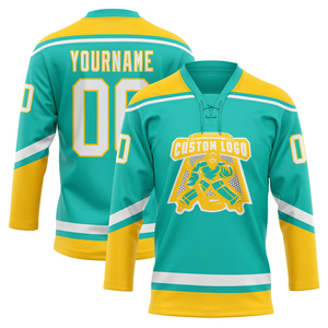 Gran oferta, camisetas de hockey sobre hielo Unisex, 100% poliéster, secado rápido, transpirable, antibacteriano, logotipo personalizado, servicio OEM, Color personalizado - Product Image 2