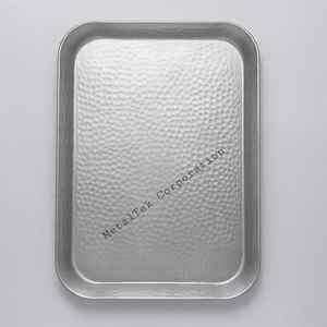 Bandeja DE SERVICIO DE Metal de aluminio decorativa multiusos elegante martillada antioxidante, vajilla de calidad duradera, bandeja texturizada para Bar - Product Image 1