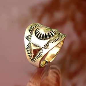 Trendy Boho Tribal Sun Buster Brass <b>Ring</b> 18k Gold Plated Statement Symbol Ethnic Vintage Wholesale <b>Adjustable</b> <b>Ring</b> For Women - Product Image 4