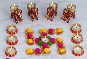 Venta al por mayor de portavelas de luz en T decorativo para oficina interior exterior hecho a mano indio Diwali Festival suministros de decoración de boda - Product Image 4