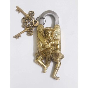 Fully Functional Ancient Soldier Lock Beautiful Brass <b>Padlocks</b> with Two Keys - Product Image 3
