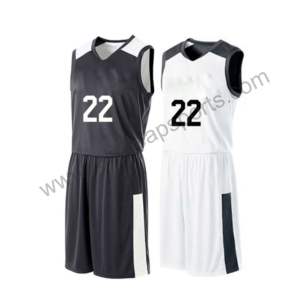 Ensemble d'uniformes de basket-ball réversibles personnalisables, uniformes de basket-ball vierges noirs et jaunes pour garçons et hommes - Product Image 3