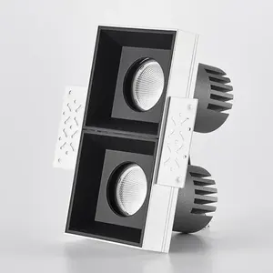 ไฟดาวน์ไลท์แบบฝังฝ้าเพดาน VireonSquare ดีไซน์ไร้ขอบ 12W อะลูมิเนียม COB 4000K แสงวอร์มไวท์ 3000K IP65/IP54 ได้รับการรับรองมาตรฐาน ETL สำหรับโรงแรม - Product Image 1