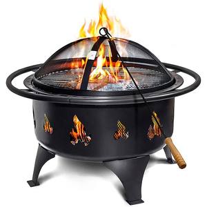 Pozo de fuego portátil estándar para exteriores, Metal, acabado en negro, jardín, Patio trasero, chimenea, hoyos de fuego para quemar madera - Product Image 4