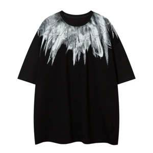 T-shirts graphiques décontractés pour hommes, coupe ample, manches courtes, col rond, lettre imprimée élégante, tenue quotidienne d'été 100% coton Vintage - Product Image 1