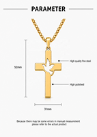 Collier Croix Colombe Sacrée ARNAN en Acier Inoxydable Plaqué Argent, Pendentif Spirituel Saint-Esprit, Bijou de Foi, Cadeau pour Femme