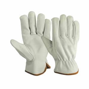Gants de conduite en cuir pleine fleur de vachette, robustes, doux, confortables, respirants, avec poignet élastique, résistants à l'abrasion - Product Image 5
