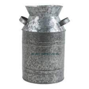 Canne à lait galvanisée vintage Canne de ferme décorative Canne en métal français rustique avec poignée Nouveaux produits d'ustensiles de cuisine - Product Image 1