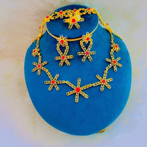 Ensemble de bijoux tendance en plaqué or 24 ct de style classique de Dubaï pour la France - Product Image 1