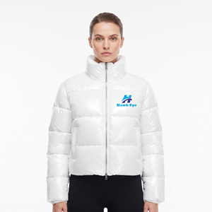Custom Short Quilted Hooded <b>Crop</b> Puffer Bubble <b>Jacket</b> Women Winter Duck Down Warm Top Coats Oversize Outwear - Product Image 1