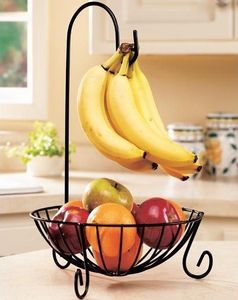 Panier à fruits en métal ajoutant du style et de la fonction à la cuisine ou à la salle à manger, parfait pour contenir des pommes, des bananes, des oranges ou des légumes - Product Image 2