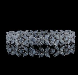 Flower Cluster Moissanite <b>Charm</b> <b>Bracelet</b> & Bangle <b>Sterling</b> <b>Silver</b> Luxury Jewelry for Wedding & Gift Ideas - Product Image 2