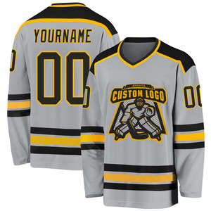 OEM professionnel personnalisé polyester sublimation broderie matériel sergé hockey sur glace maillot pour les services d'équipe - Product Image 1