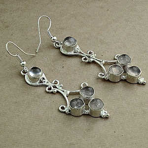 Boucles d'oreilles pour femmes en argent sterling 925 de style vintage, émeraude, perle, or rose, bijoux en pierres précieuses pour fiançailles, tendance, coupe fleur - Product Image 2