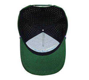 Gorra Snapback Verde al por Mayor con Servicio de Bordado de Logotipo Personalizado, Gorra de Rendimiento con Cuerda Cortada a Láser para Marca y Eventos - Product Image 4