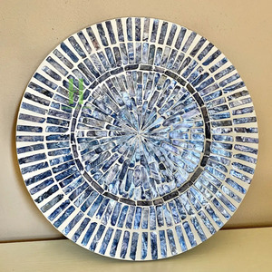 BEST SELLER Luxury Mother of Pearl Inlay <b>Round</b> <b>Placemats</b> Table Centerpieces Decorations OEM Design From Vietnam - Product Image 1