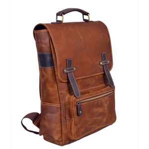 Vintage Fashionable PU <b>Leather</b> PC <b>Backpack</b> Anti-Theft Waterproof 20-39L <b>Large</b> Capacity Travel Unisex Daily Carry - Product Image 3