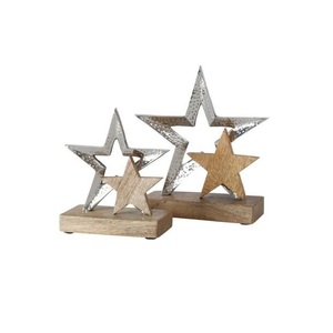 Escultura de Arte de metal y madera Mezcla única de diseño moderno y encanto rústico, pieza perfecta para decoración navideña y del hogar - Product Image 4