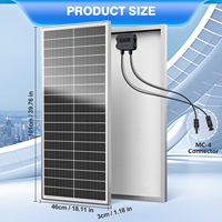 Module solaire monocristallin bifacial à double vitrage de type N Rvpozwer 100W, demi-cellules, efficacité 22%, garantie 25 ans
