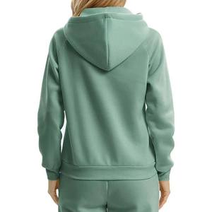 Todo venta al por mayor personalizado peso pesado 100% algodón Color sólido pulóver chándal conjunto Unisex liso Sudadera con capucha Jogger para mujer - Product Image 6