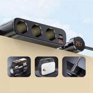 Adaptateur allume-cigare pour véhicules 12-24V prise répartiteur allume-cigare double avec port USB Type C téléphone Charge rapide - Product Image 4