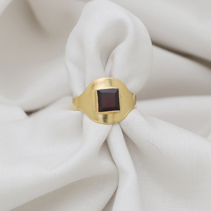 Anillo de bodas de plata de ley 925 Vintage para mujer, anillo de piedras preciosas granate chapado en oro de 18 quilates, ajuste de bisel, MOQ bajo, anillos finos para fiestas - Product Image 3