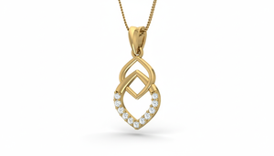 จี้ทอง 14K ประดับเพชรทรงเรขาคณิตแบบโมเดิร์น ดีไซน์วงแหวนคู่ - Product Image 4